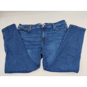 Gap 1969 True Skinny Ankle Jeans Size 33R Harlequin Side Embroidered Denim